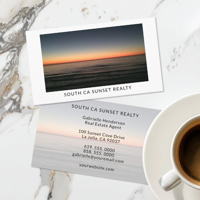 Luxury Coastal Real Estate Agent Business Card (Creator Uploaded)