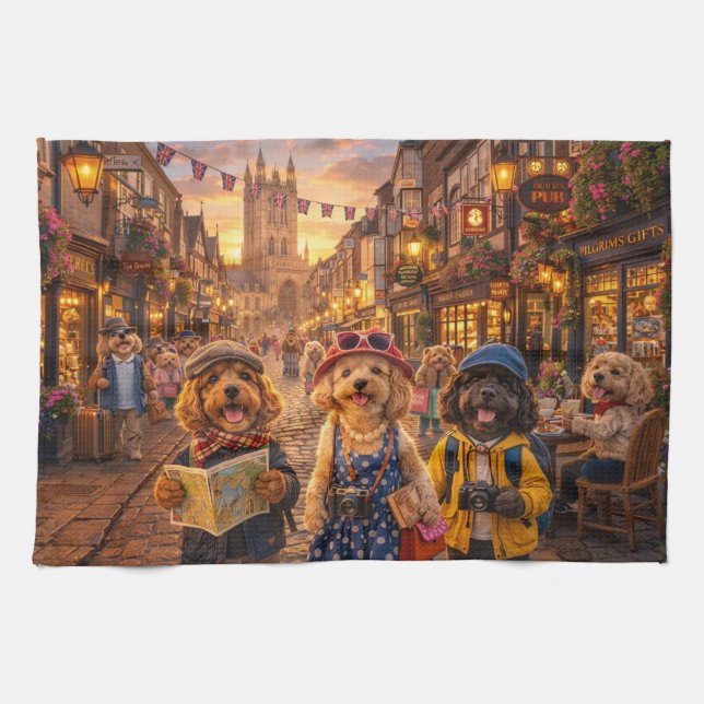Luxury Cockapoo Canterbury kitchen Towel (Horizontal)
