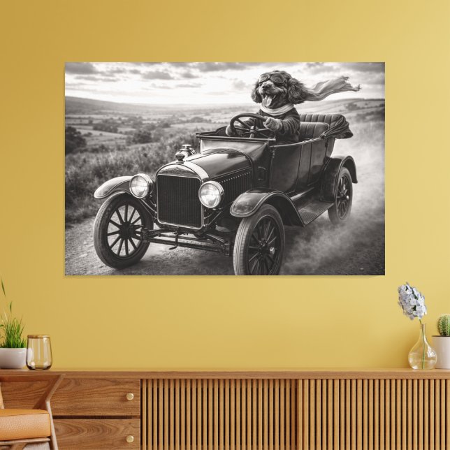 Luxury Cockapoo Wall Art- Vintage Canvas Art  (Insitu(LivingRoom))