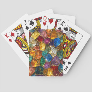 Luxury Colourful Crystal Mosaic Seamless Pattern Playing Cards