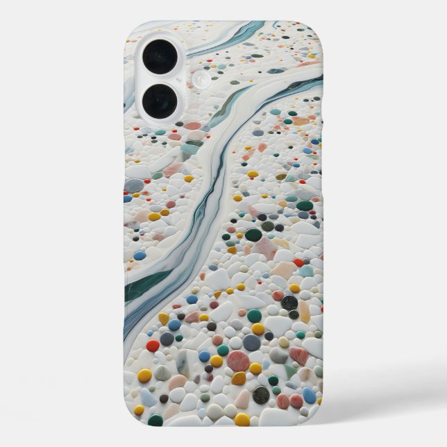Luxury Colourful Pebble Stone Phone Case - Elegant (Back)