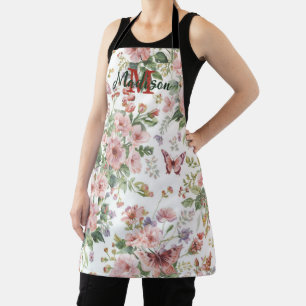 Luxury Colourful  Wildflower Flower blue butterfly Apron
