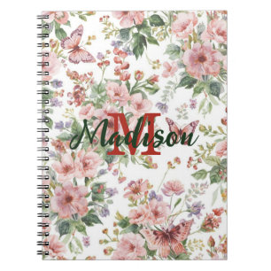 Luxury Colourful Wildflower Flower blue butterfly Notebook