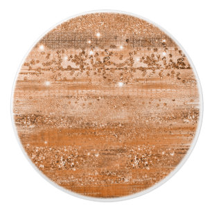 Luxury Copper Glitter Brush Strokes Ceramic Knob