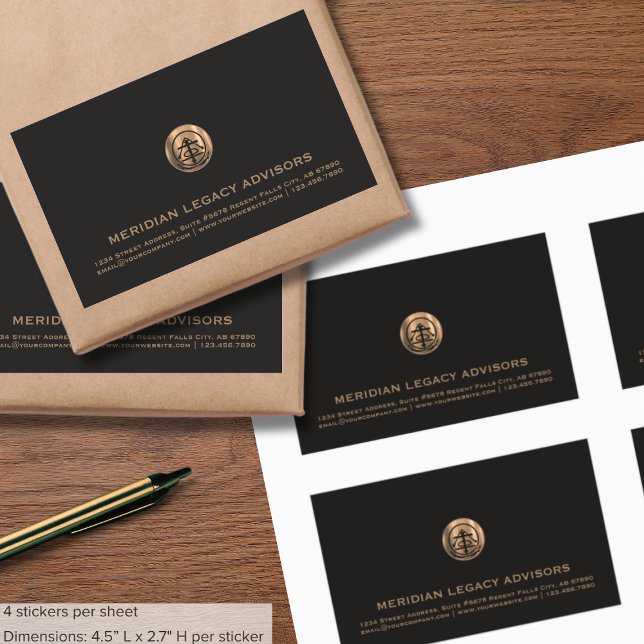 Luxury Copper Seal Logo Business Rectangular Label (Creator Uploaded)