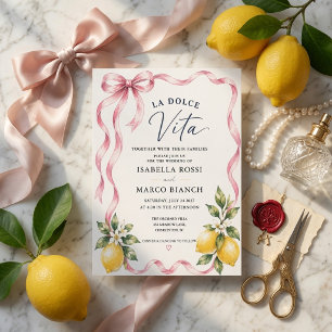 Luxury Coquette La Dolce Vita Amalfi Coast Invitation
