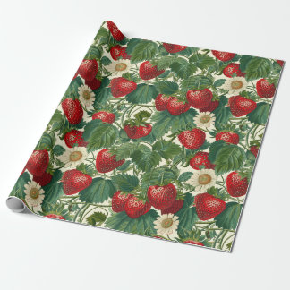 Luxury Cottagecore Living: Delicious Strawberry Wrapping Paper