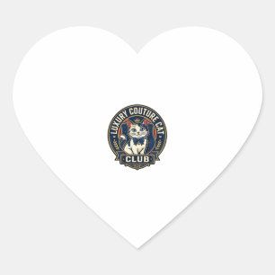 Luxury Couture Cat Cat Mom Gift Idea - Luxury Cout Heart Sticker