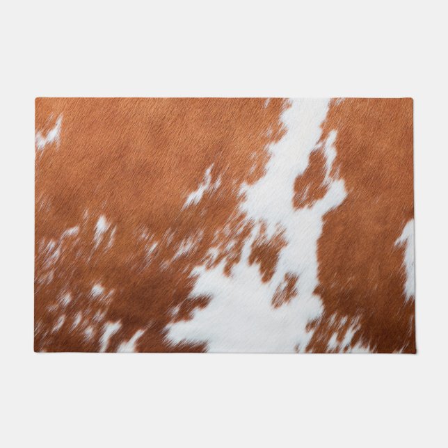 Luxury Cowhide Animal Skin Print   Doormat (Front)