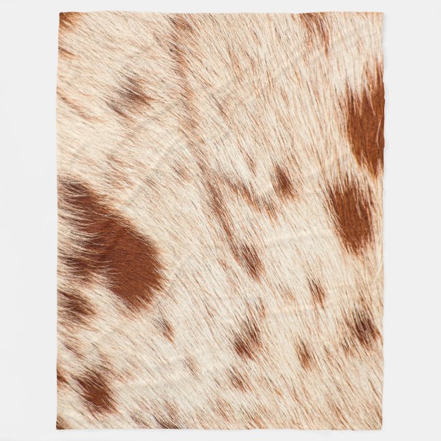 Luxury Cowhide Animal Skin Print  Fleece Blanket (Front)