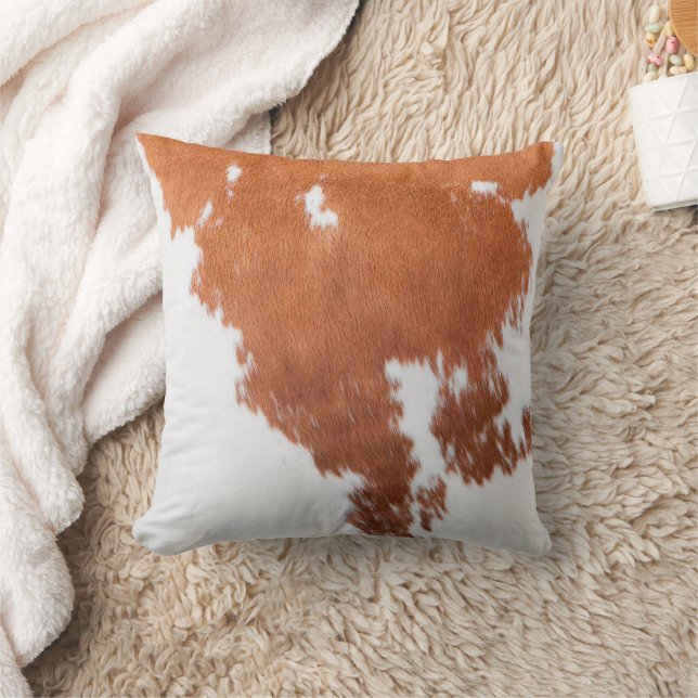 Luxury Cowhide Animal Skin Print  Throw Pillow (Blanket)