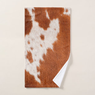 Luxury Cowhide Animal Skin Print  Throw Pillow Bath Towel Set