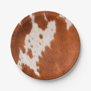 Luxury Cowhide Animal Skin Print Throw Pillow Paper Plate