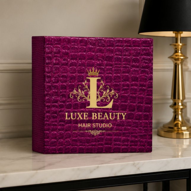 Luxury Crocodile Leather Elegant Gold Monogram Binder (Creator Uploaded)