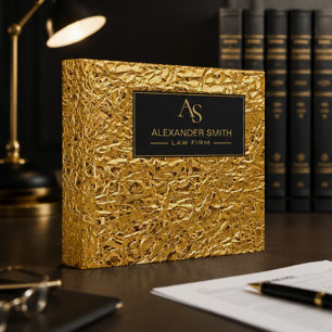 Luxury Crumpled Gold Foil Texture Elegant Metallic Binder