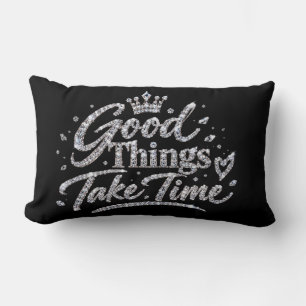 Luxury Crystal Crown Quote Lumbar Pillow