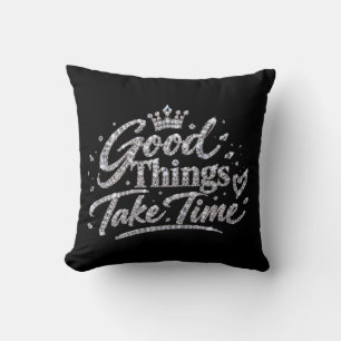 Luxury Crystal Crown Quote Throw Pillow