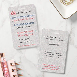 Luxury Custom Employee Security Badge