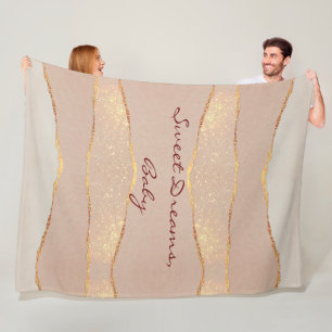 Luxury Customize Glitter Rose Gold Fleece Blanket