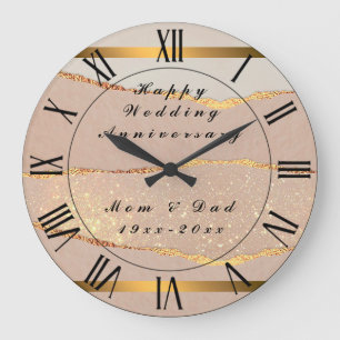 Luxury Customize Glitter Rose Gold Large Clock