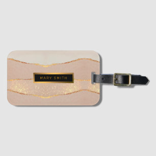 Luxury Customize Glitter Rose Gold Luggage Tag