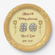 Luxury Customize  Happy Gold 50th Anniversary