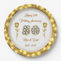 Luxury Customize  Happy Gold 50th Anniversary