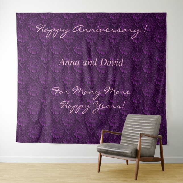 Luxury Customize Purple Floral Tapestry (In Situ (Horizontal))