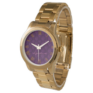 Luxury Customize Purple Floral Watch
