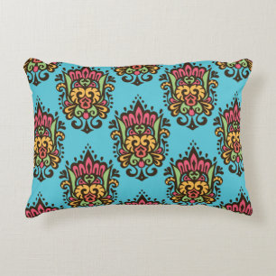 Luxury Damask flower seamless pattern. Floral Vint Accent Pillow