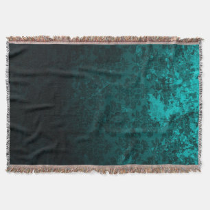 Luxury Damask turquoise Throw Blanket