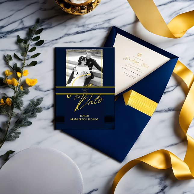 Luxury Dark Blue and Gold Invitation Belly Band (Creator Uploaded)