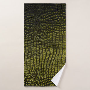 Luxury dark crocodile texture bath towel