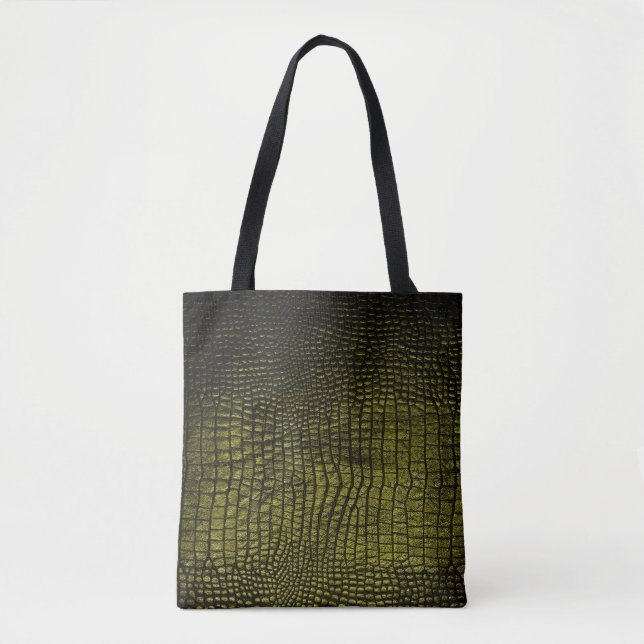 Luxury dark crocodile texture tote bag (Front)