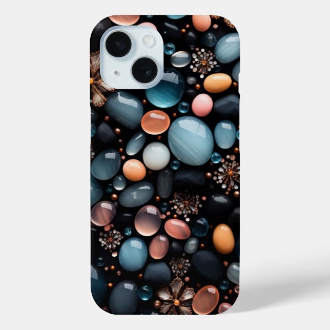 Luxury Dark Crystals and Golden Flowers Aesthetic  Case-Mate iPhone Case (Back)