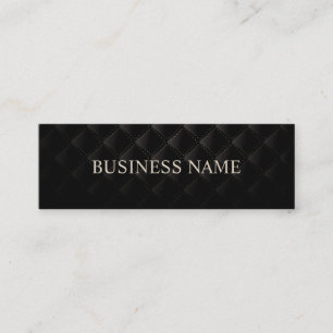 Luxury Dark Diamond Quilted Leather Skinny Mini Business Card