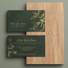 Luxury dark green elegant faux gold foil foliage