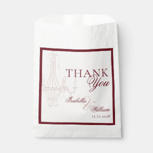 Luxury dark Red Old Money Wedding chandelier Favour Bag