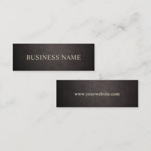 Luxury Dark Tan Leather Mini Business Card