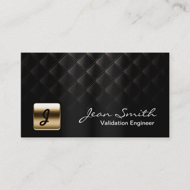 Luxury Dark Validation Engineer Business Card (Front)