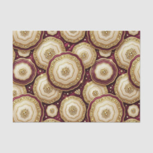 Luxury Decoupage Burgundy + Gold Agate Geode Tissue Paper