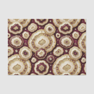 Luxury Decoupage Burgundy + Gold Agate Geode Tissue Paper