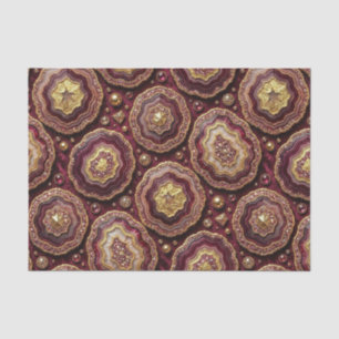 Luxury Decoupage Burgundy + Gold Agate Geode Tissue Paper