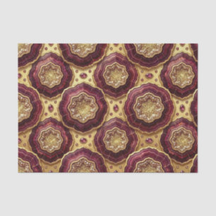 Luxury Decoupage Burgundy + Gold Agate Geode Tissue Paper