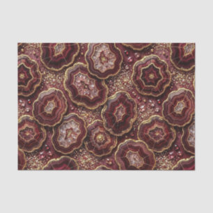 Luxury Decoupage Burgundy + Gold Agate Geode Tissue Paper