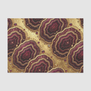Luxury Decoupage Burgundy + Gold Agate Geode Tissue Paper