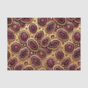 Luxury Decoupage Burgundy + Gold Agate Geode Tissue Paper