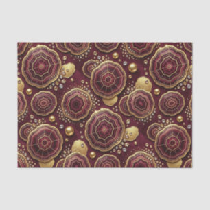 Luxury Decoupage Burgundy + Gold Agate Geode Tissue Paper