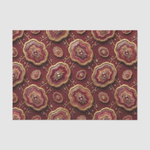 Luxury Decoupage Burgundy + Gold Agate Geode Tissue Paper