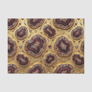 Luxury Decoupage Burgundy + Gold Agate Geode Tissue Paper